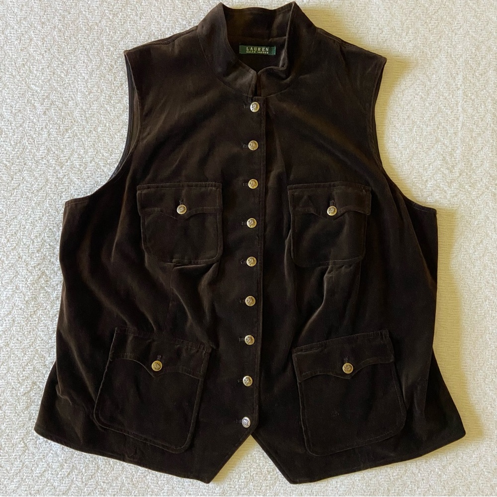 Lauren Ralph Lauren Velvet Brown Vest